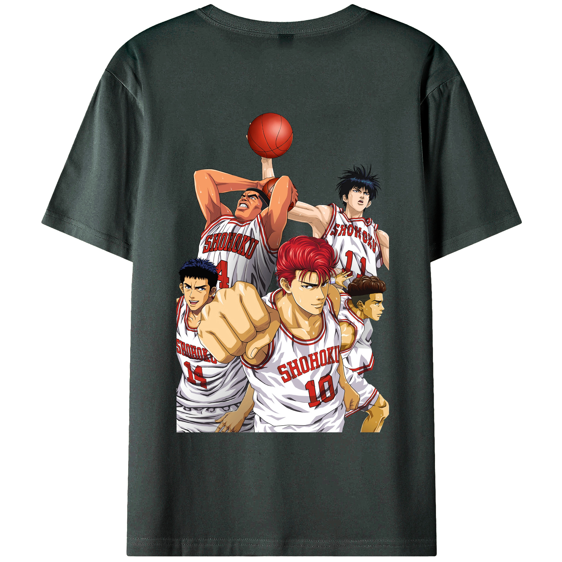 （画像用） SLAM DUNK／スラムダンク 綿100％ メンズ半袖Tシャツ（バックプリント） 通気性